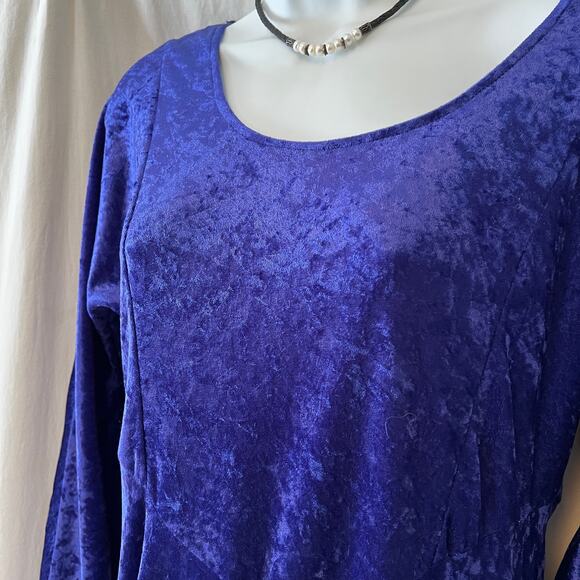 Vintage 90s All That Jazz crushed velvet purple maxi dress witchy whimsy goth - Picture 4 of 13